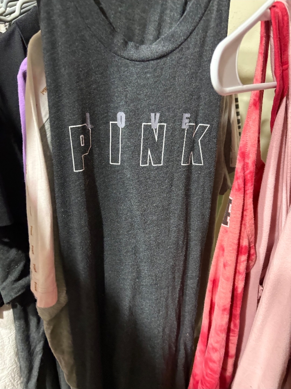 Victoria's Secret PINK Charcoal Gray Graphic Tank